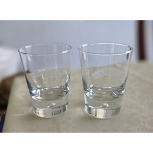 Baileys Irish Cream Logo Whiskey Glass Thick Base w/Bubble 4"Tall 3"Rim Set of 2
